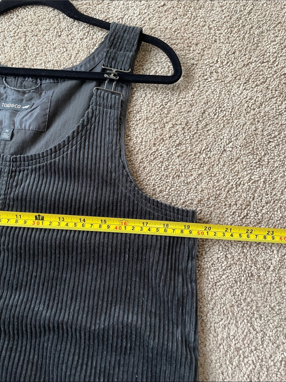 Toad&Co Del Rey Jumper M Corduroy Pinafore Dress Green Organic Cotton Granola - Picture 11 of 12